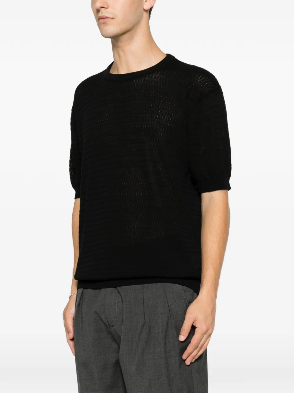 Low Brand T-shirt met ronde hals Zwart