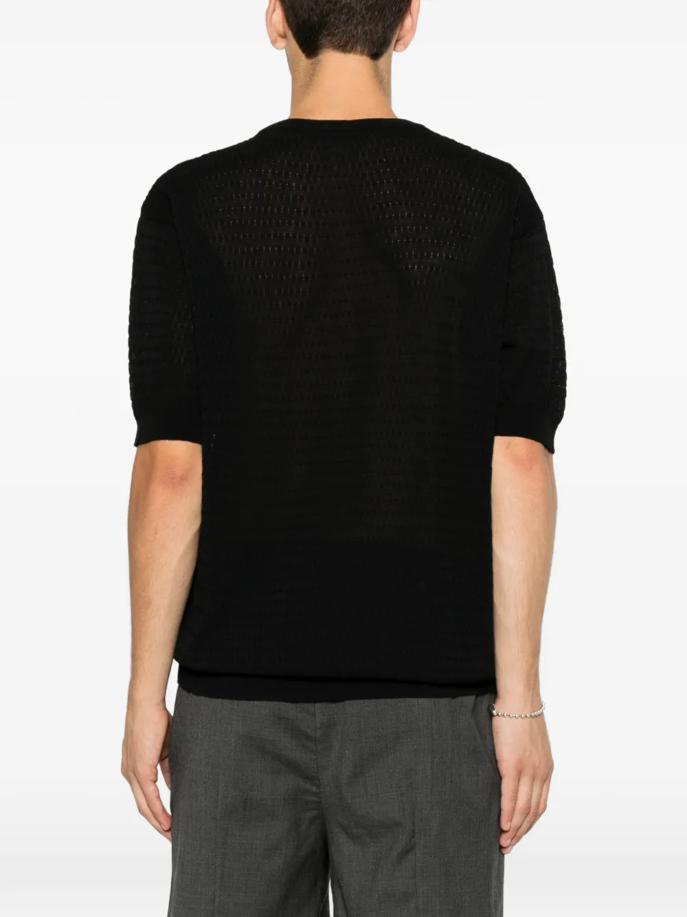 Low Brand T-shirt met ronde hals Zwart
