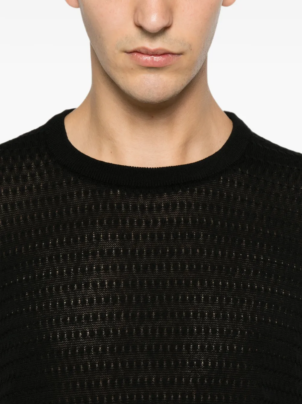 Low Brand T-shirt met ronde hals Zwart