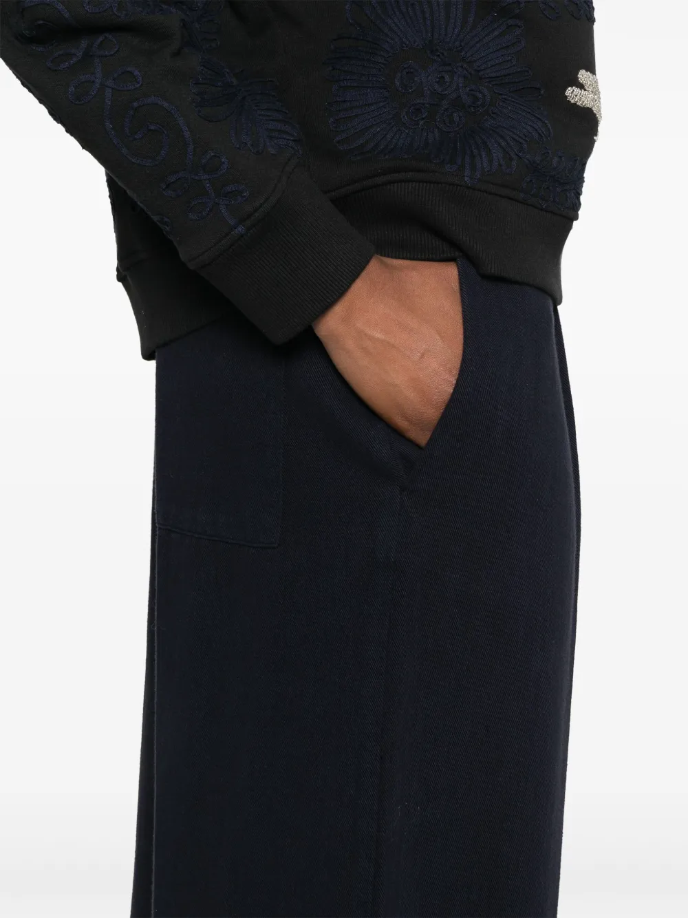 Forte Katoenen broek Blauw