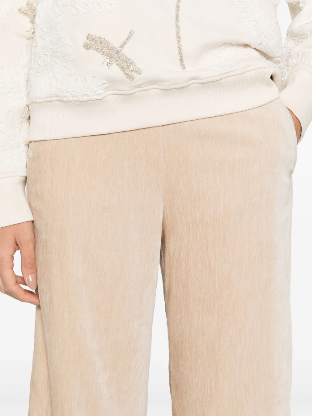 Forte Broek met textuur Beige