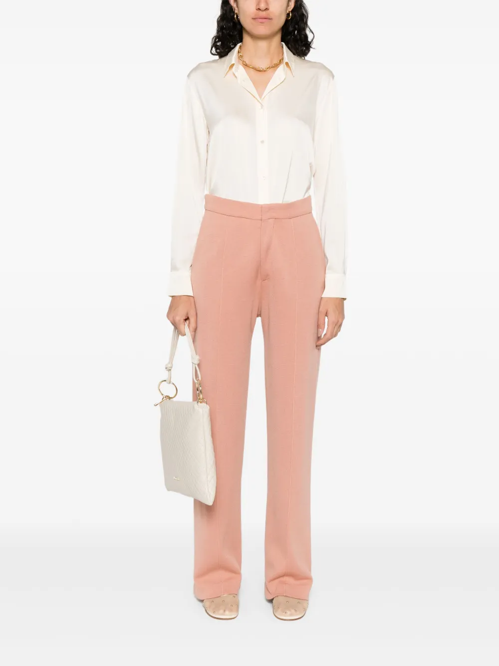 Forte Zijden blouse Beige