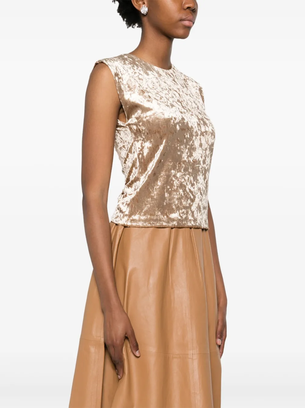 Forte Fluwelen top Beige