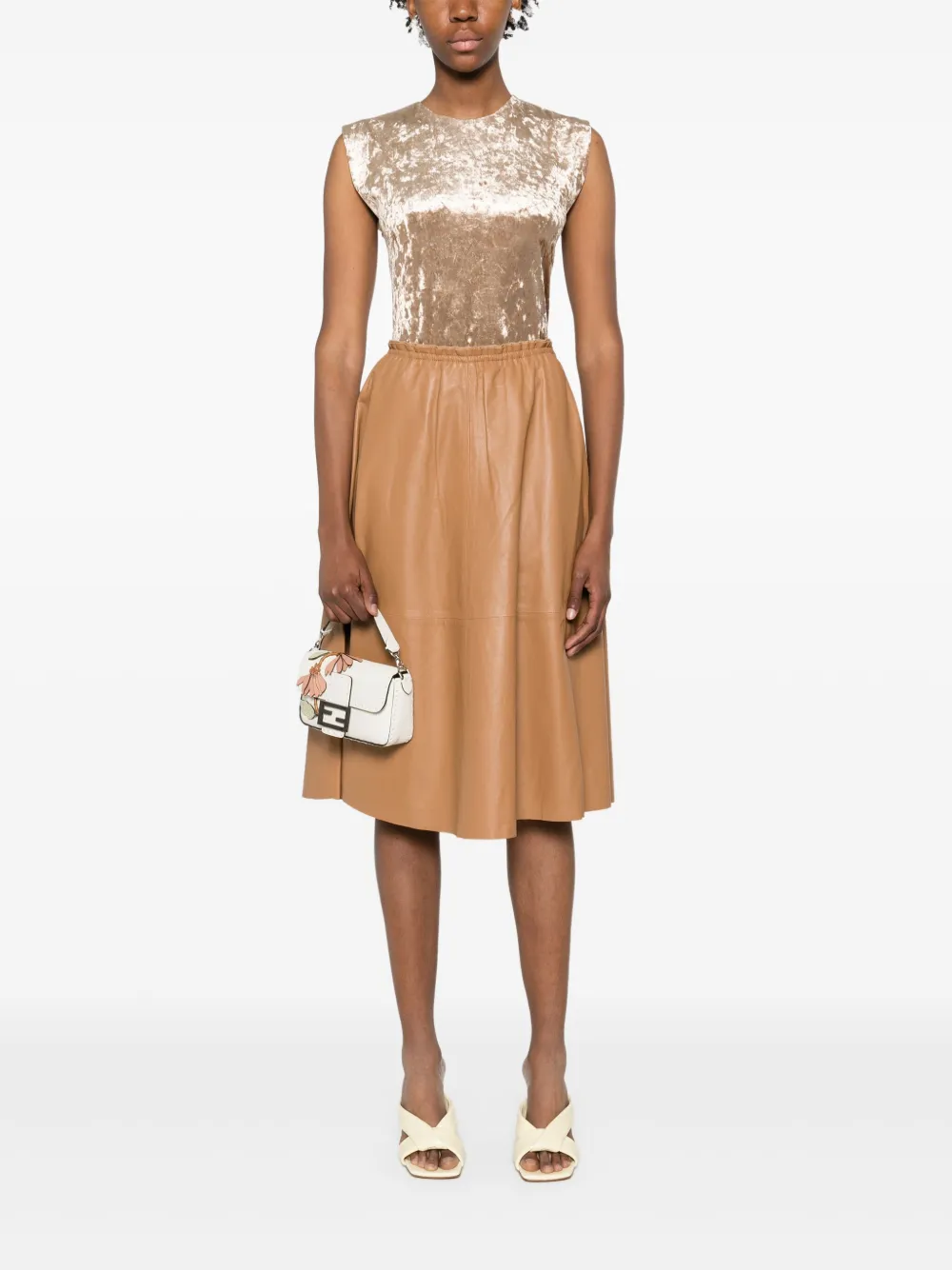 Forte Fluwelen top Beige