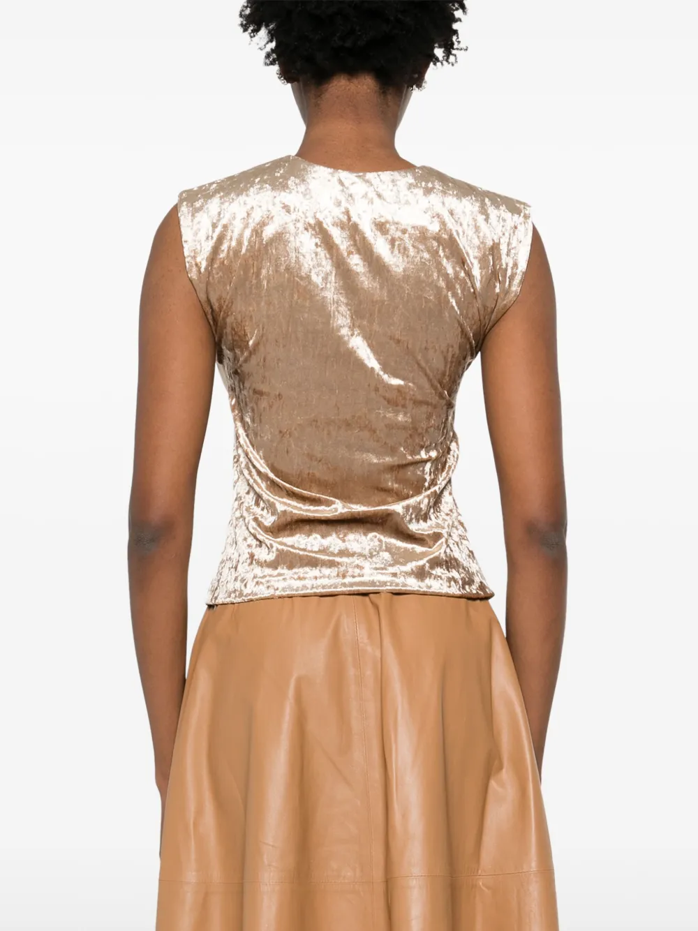 Forte Fluwelen top Beige