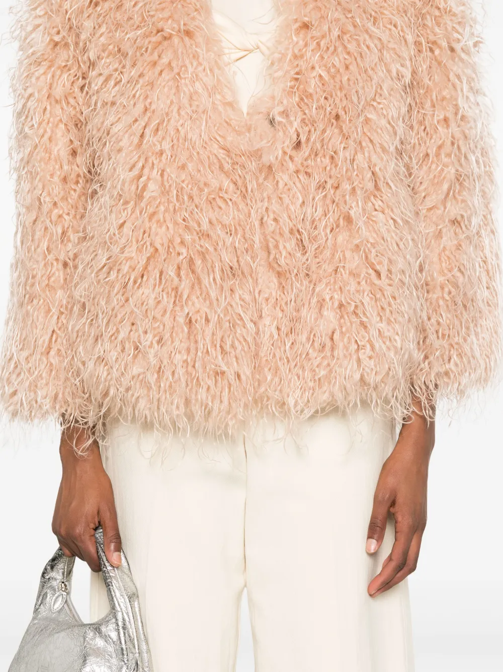 Forte V-neck coat Beige