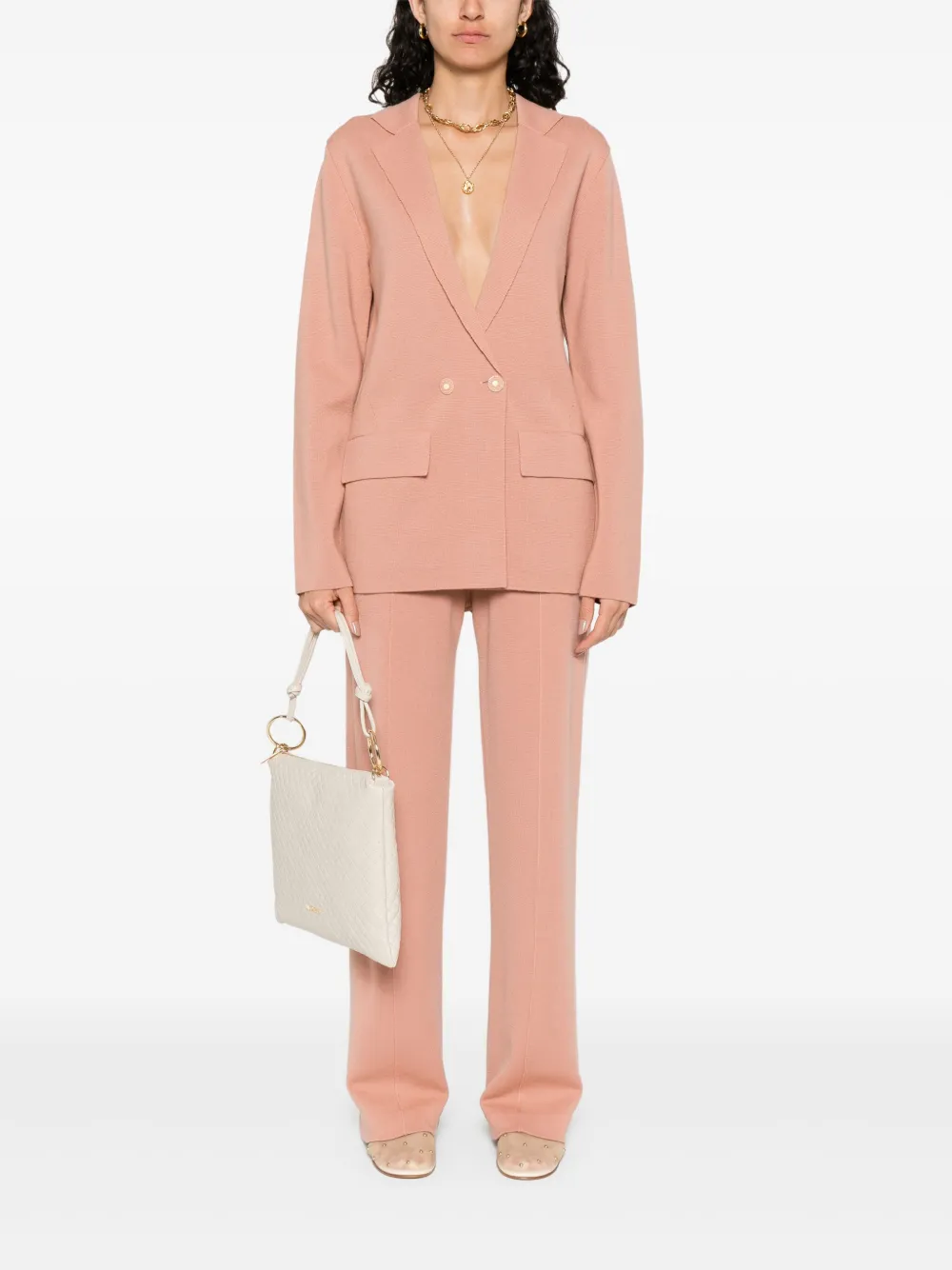 Forte Blazer met dubbele rij knopen Roze