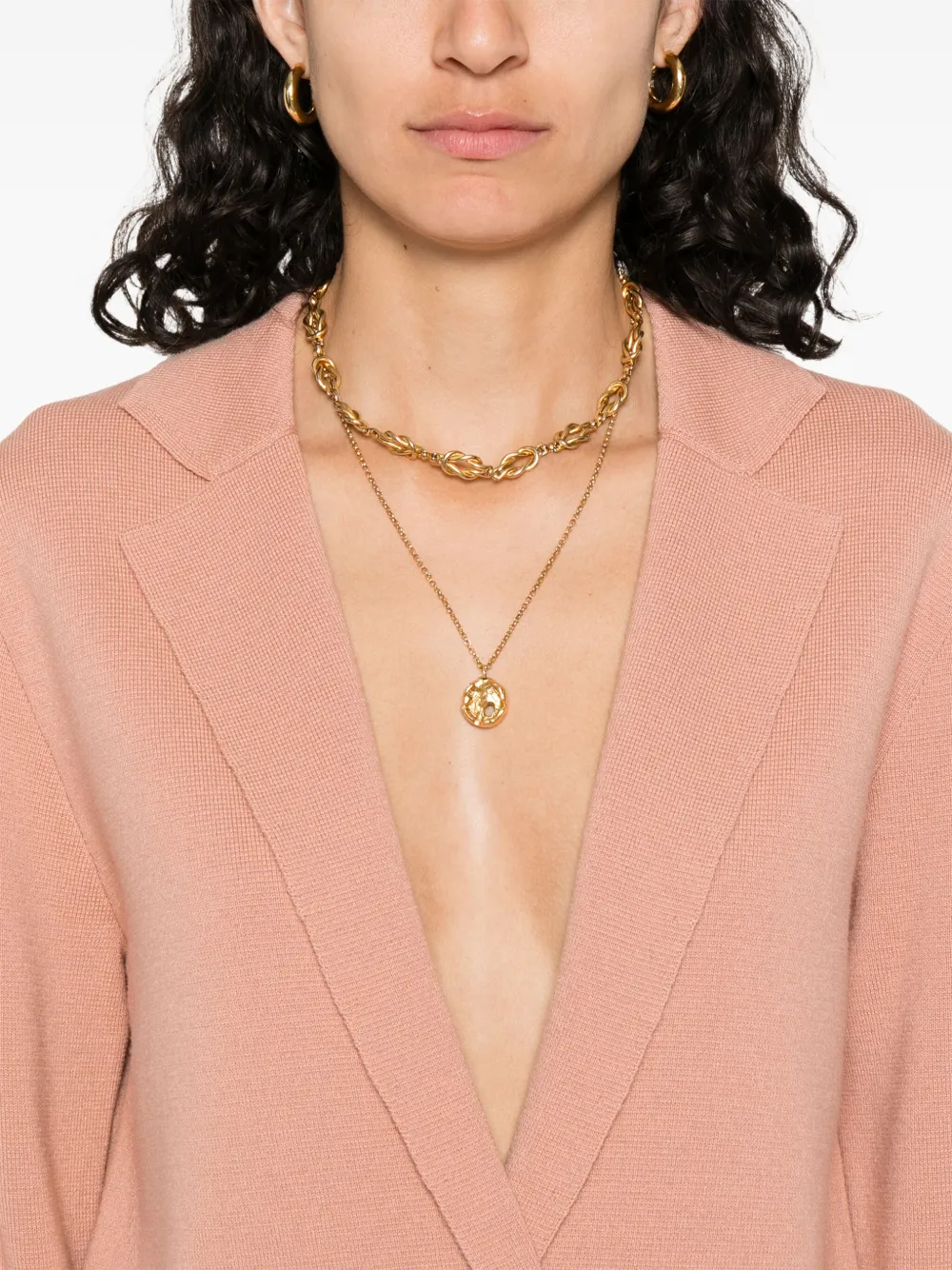 Forte Blazer met dubbele rij knopen Roze