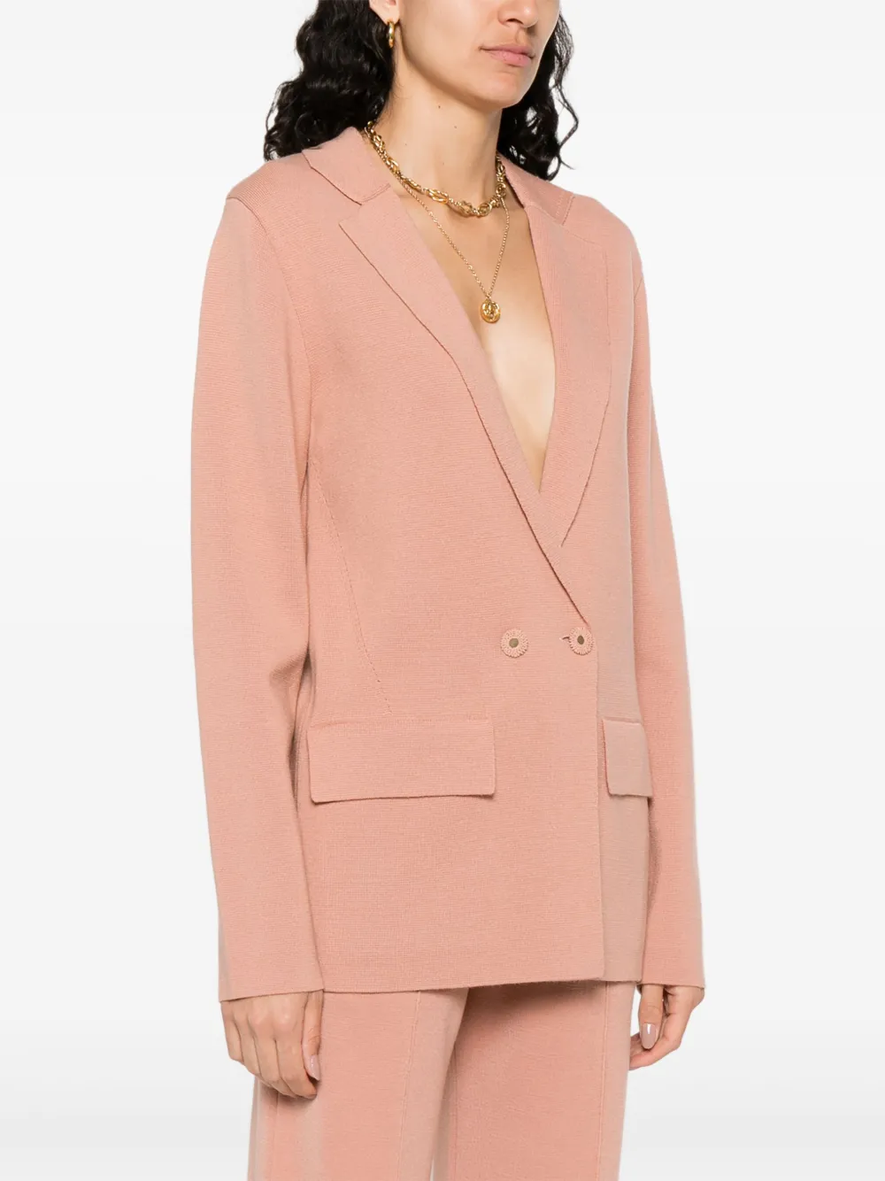 Forte Blazer met dubbele rij knopen Roze
