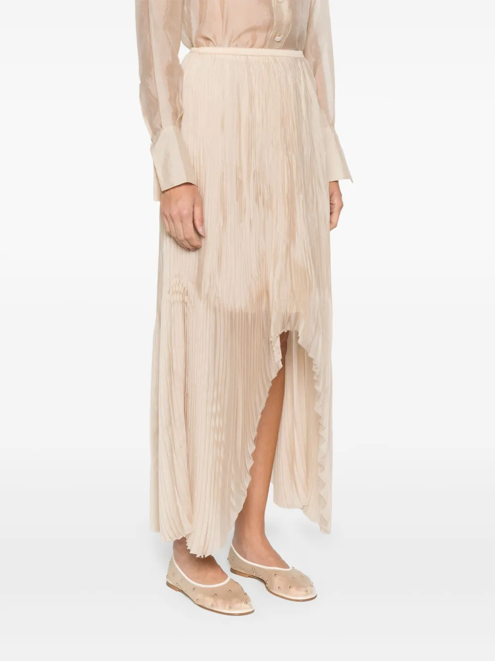 Forte Asymmetrische midi-rok Beige
