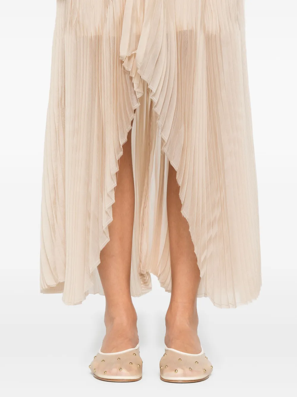 Forte Asymmetrische midi-rok Beige
