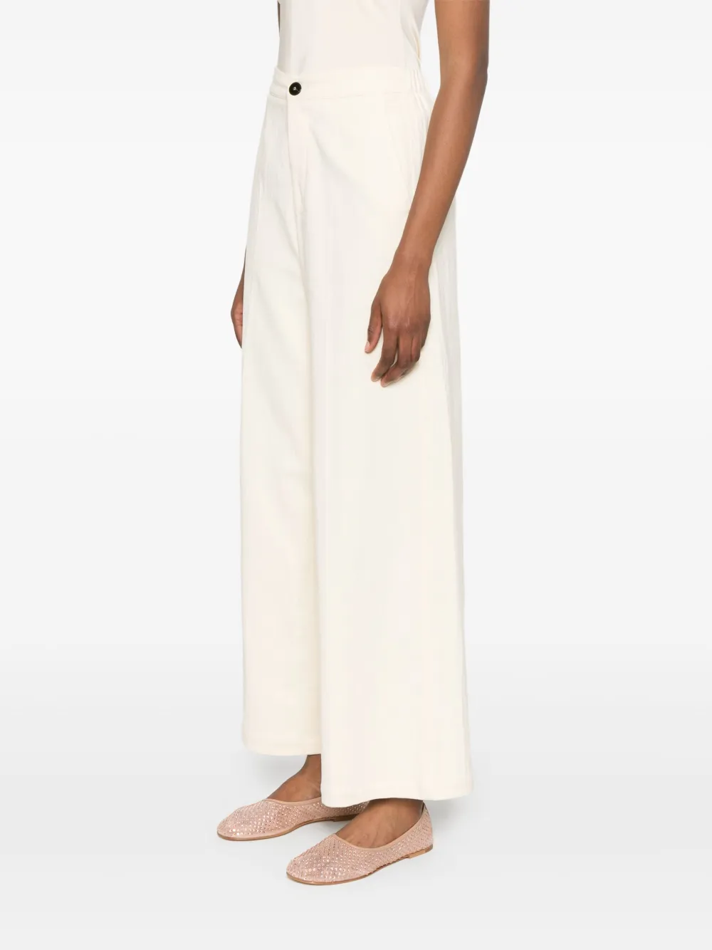 Forte Broek met knoopsluiting Beige
