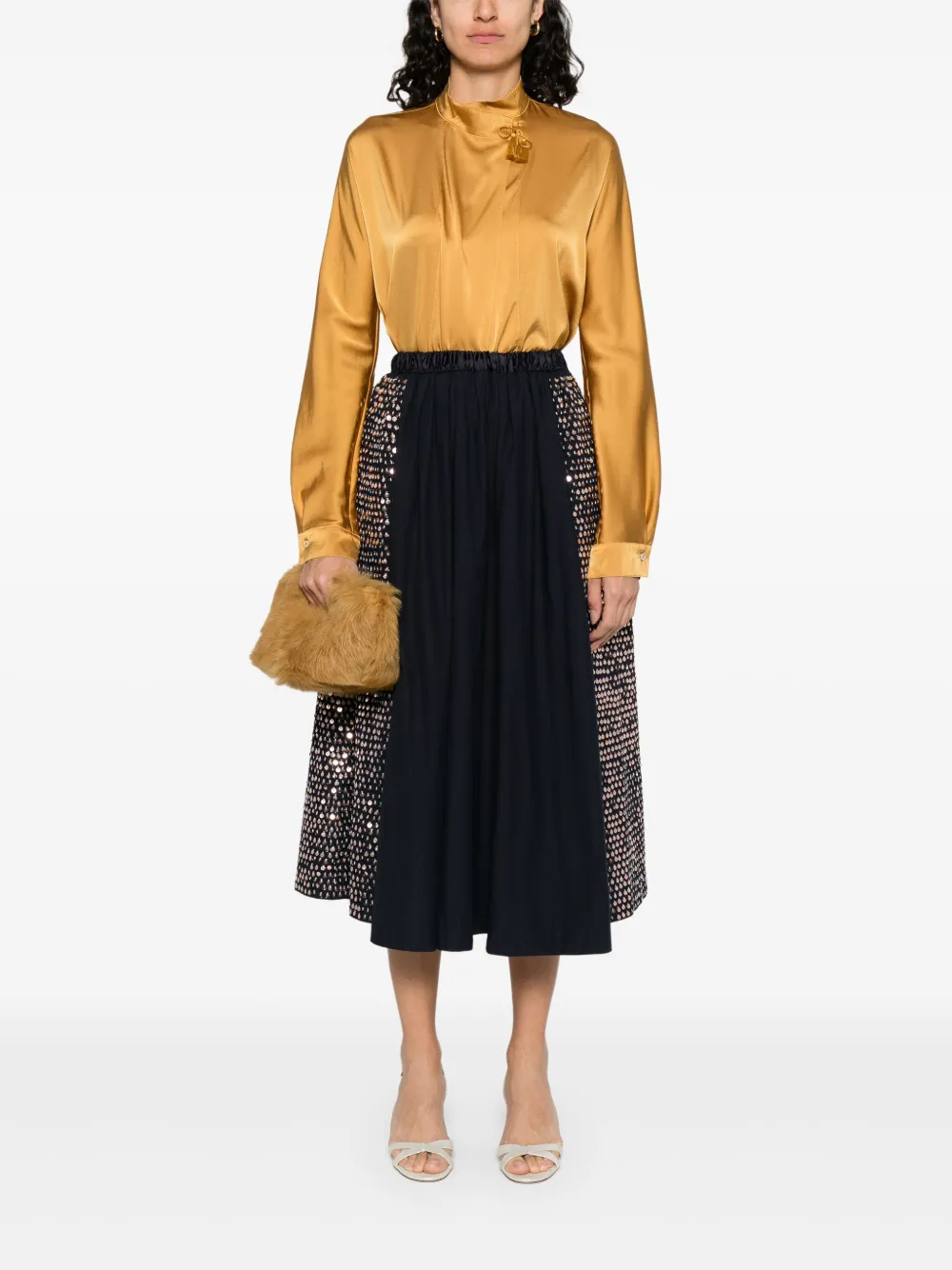 Forte Zijden blouse Geel