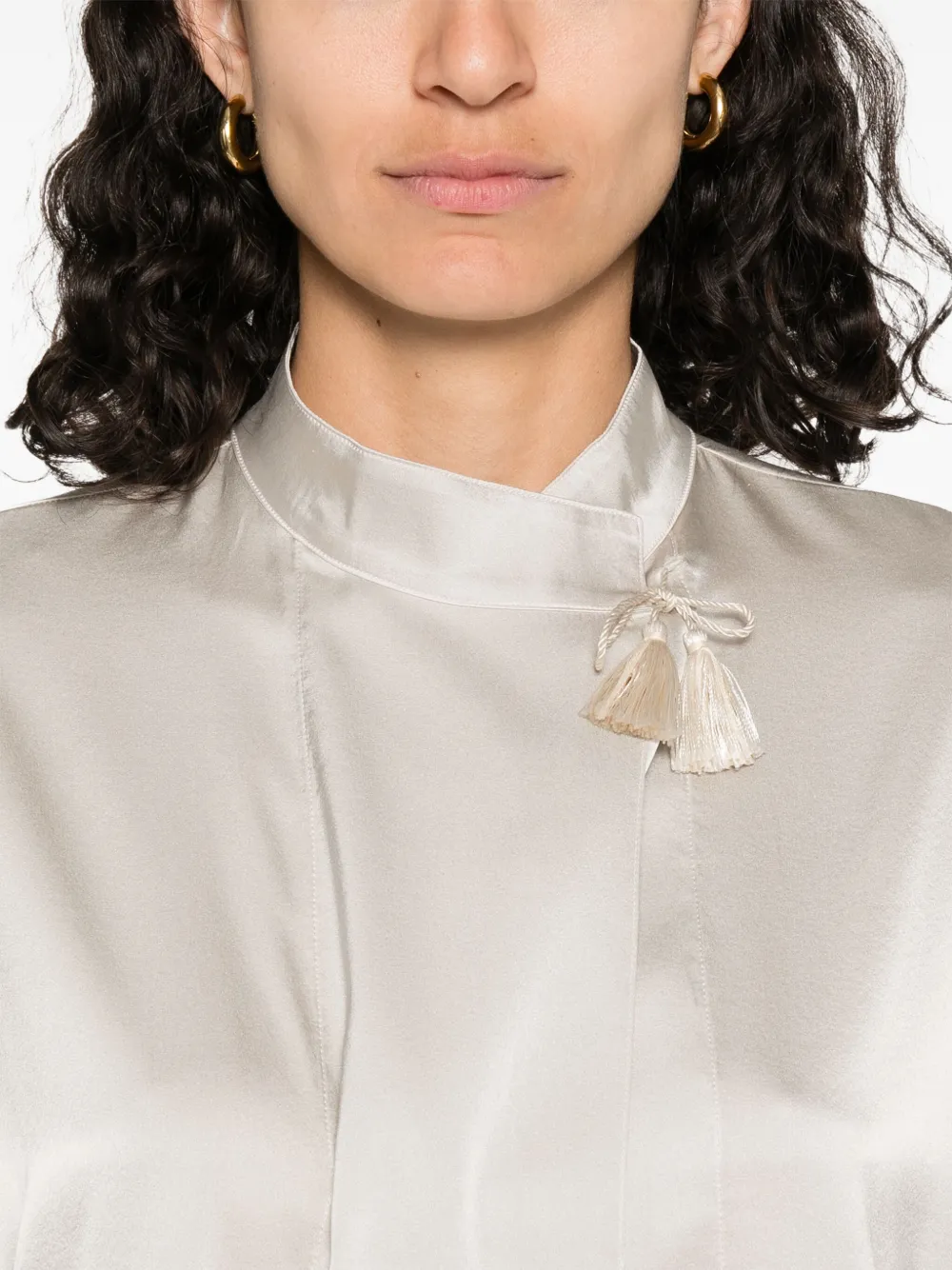 Forte Zijden blouse Grijs