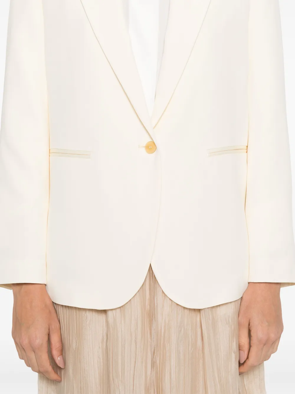 Forte Blazer met enkele rij knopen Beige