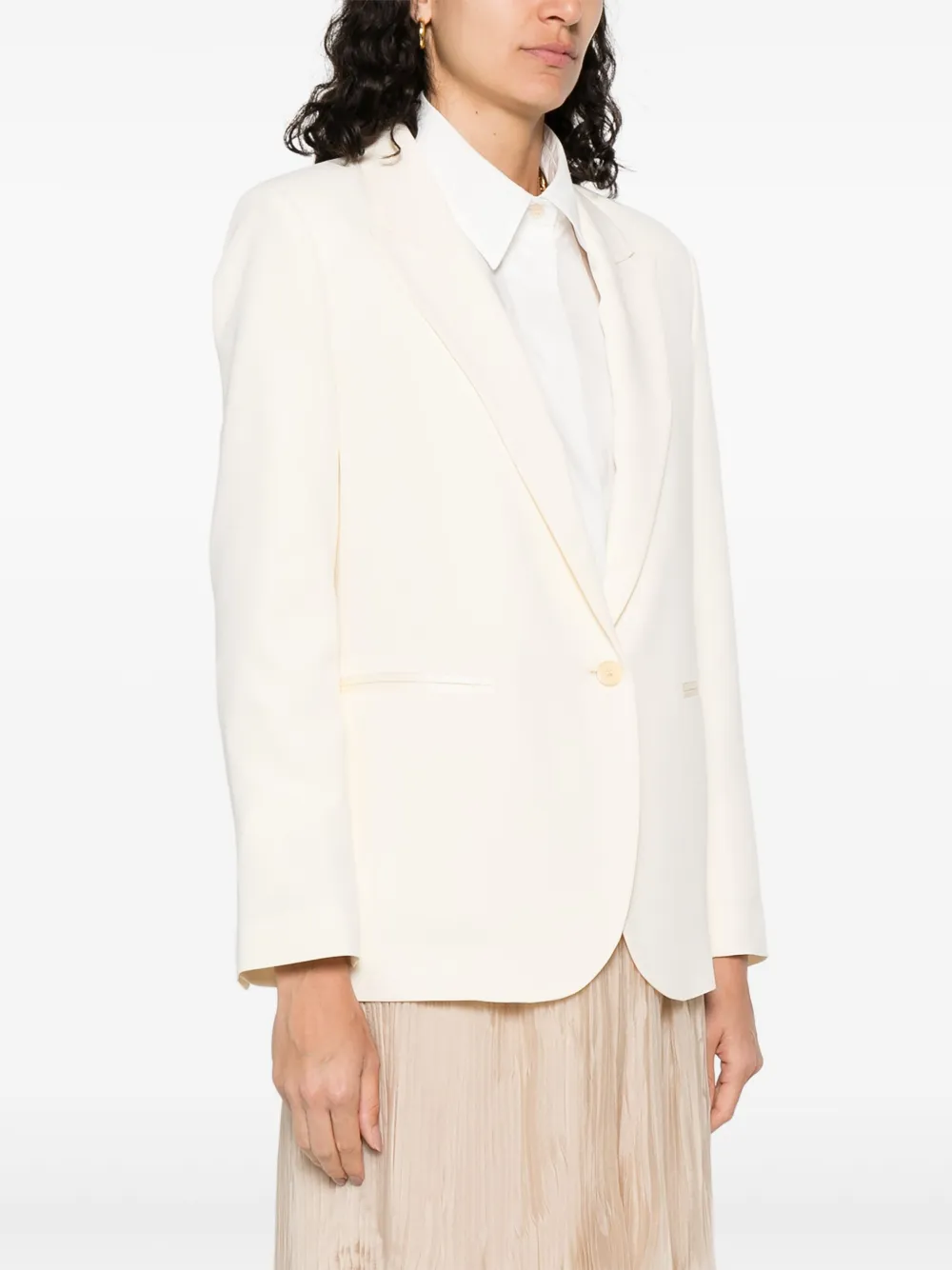 Forte Blazer met enkele rij knopen Beige