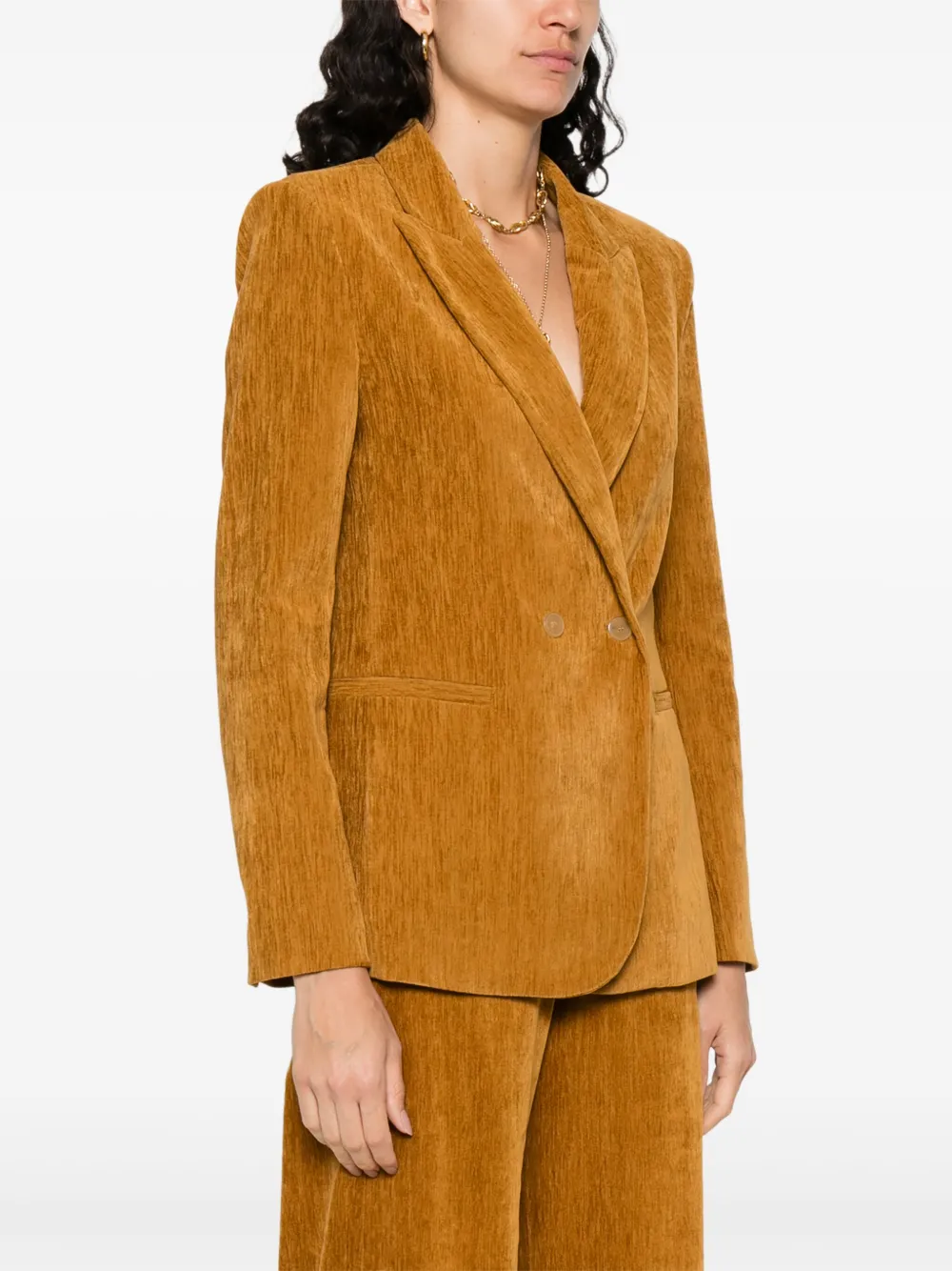 Forte Blazer met dubbele rij knopen Bruin
