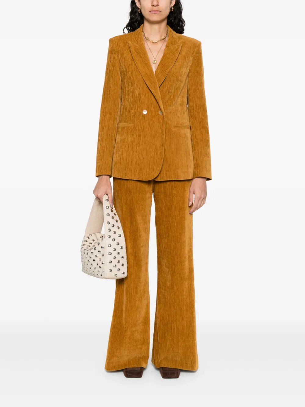 Forte Blazer met dubbele rij knopen Bruin