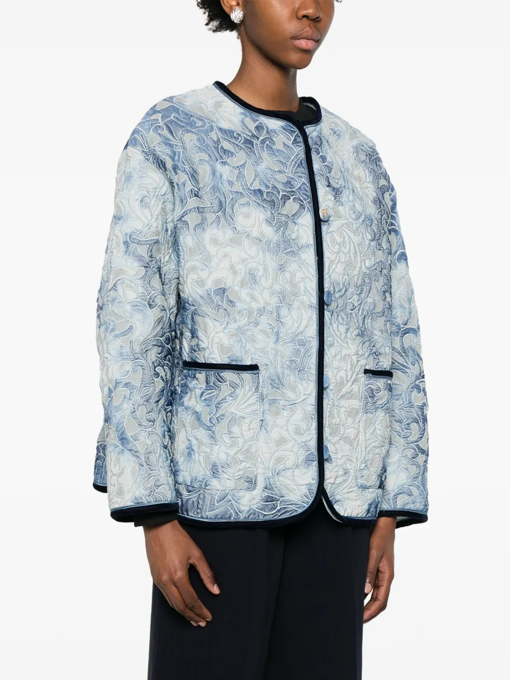 Forte Katoenen jack Blauw