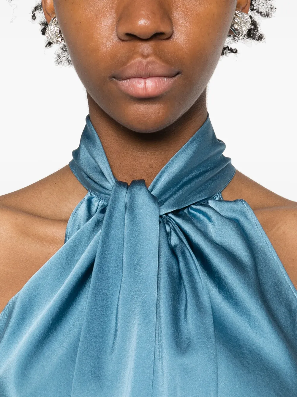 Forte Satijnen top Blauw