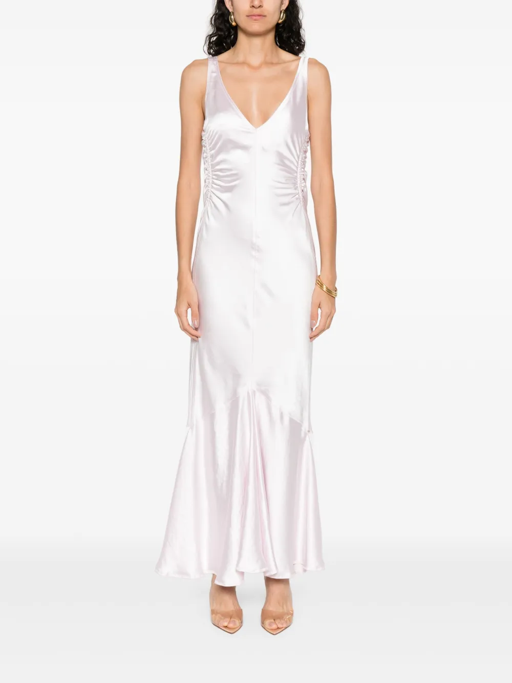 Sportmax satin-finish midi dress - Roze