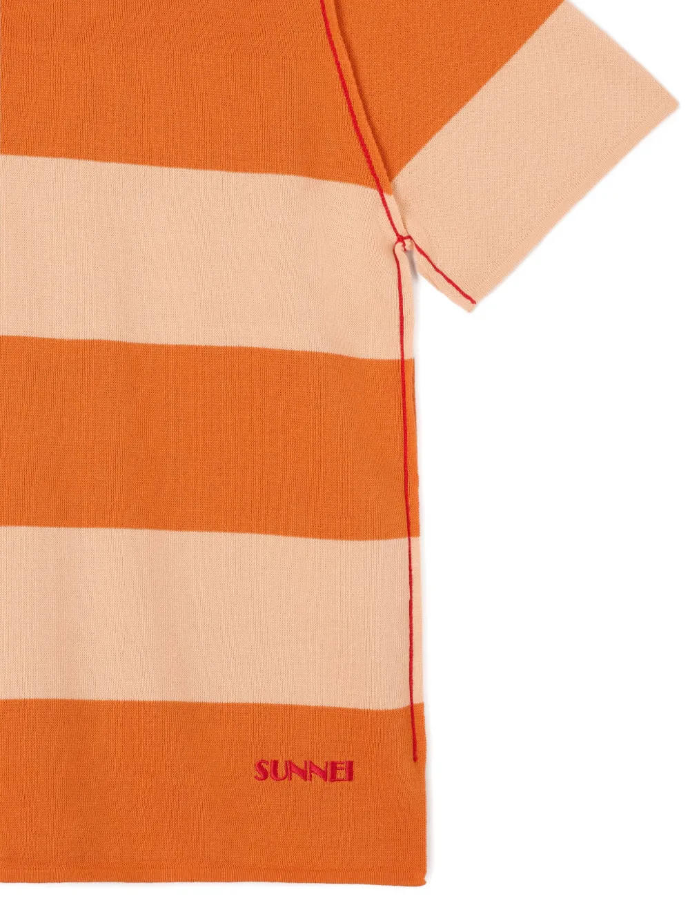 Sunnei Gestreept poloshirt met korte mouwen Oranje