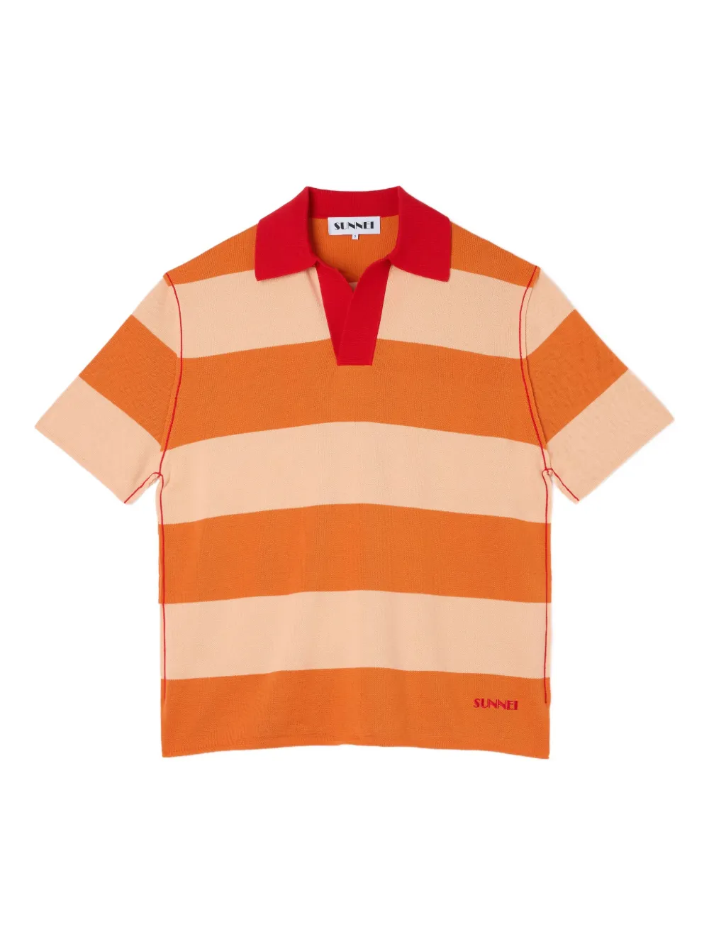 Sunnei Gestreiftes Poloshirt | Orange | Image 1