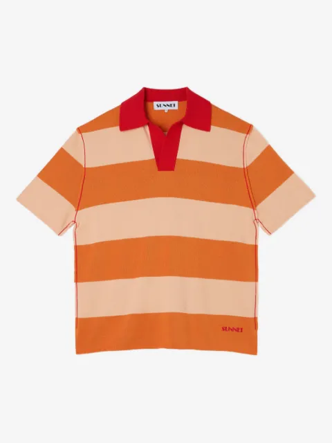 Sunnei striped short-sleeve polo shirt