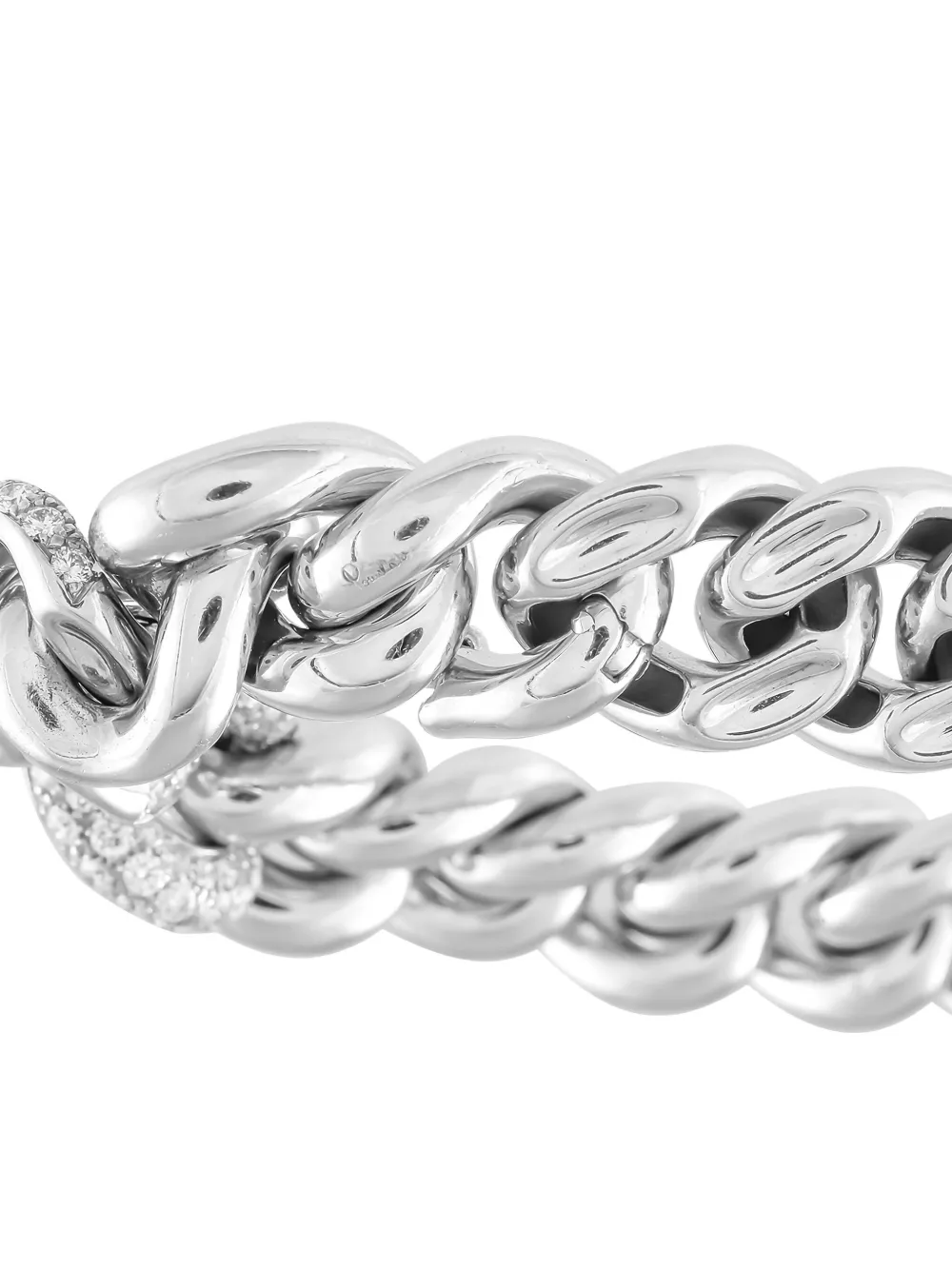 Pre-owned Pomellato 18k White Gold Gourmette Diamond Bracelet