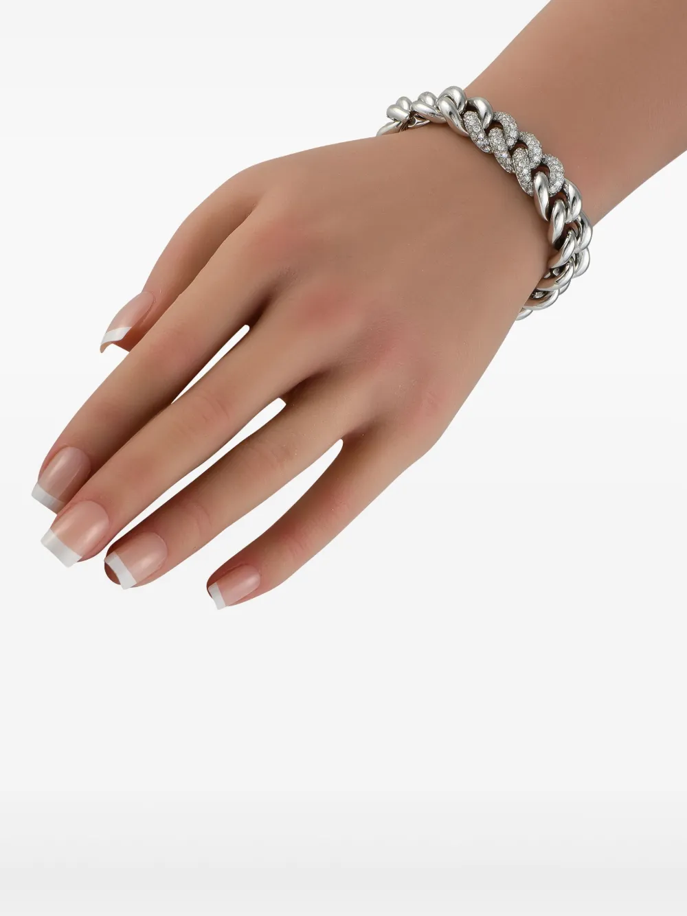 Pre-owned Pomellato 18k White Gold Gourmette Diamond Bracelet