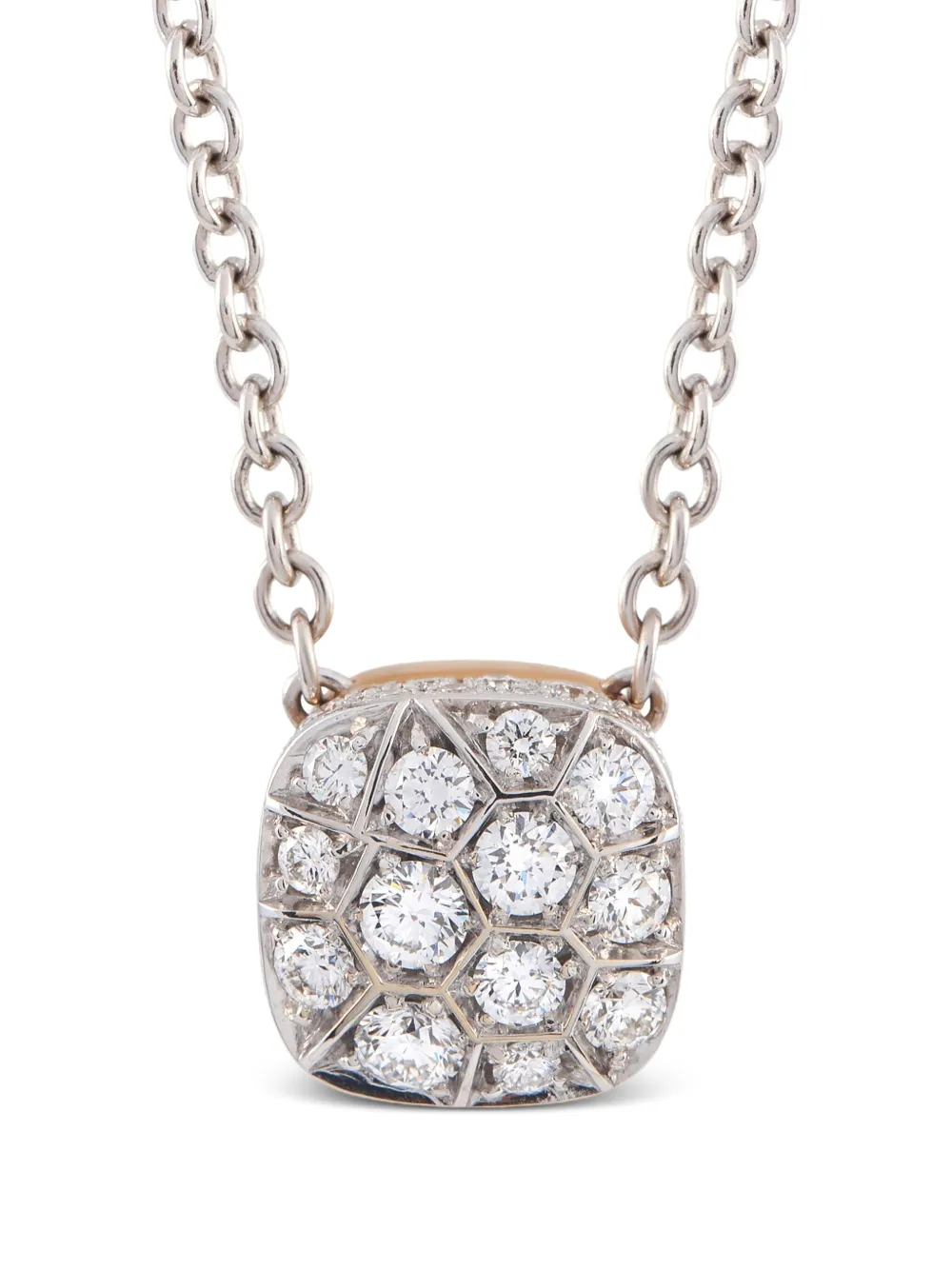 Pre-owned Pomellato 18k White And Yellow Gold Nudo Diamonds Necklace