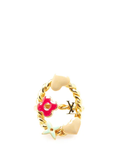 Louis Vuitton Pre-Owned 2001-2024 Gold Plated and Enamel Berg Sweet Monogram Ring costume ring