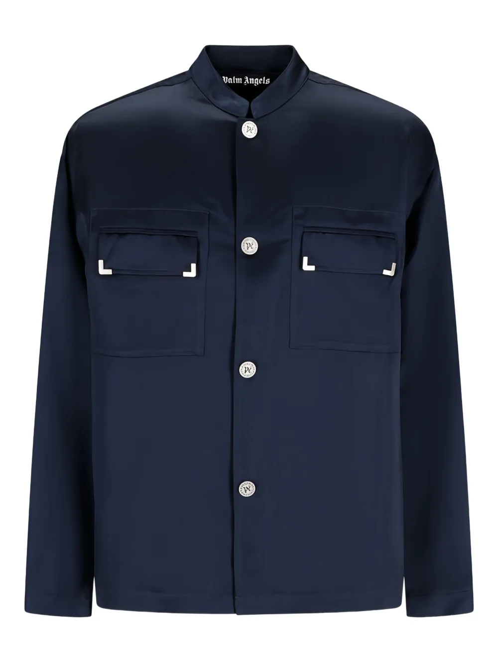 long-sleeve flap-pocket shirt