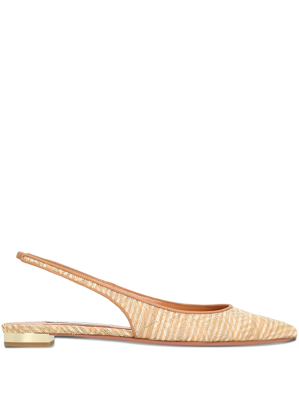 Aquazzura Purist slingback woven flat pumps Neutrals