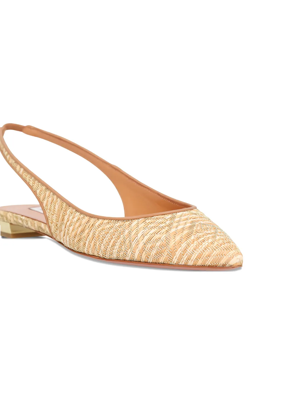 Aquazzura Purist slingback woven flat pumps Neutrals