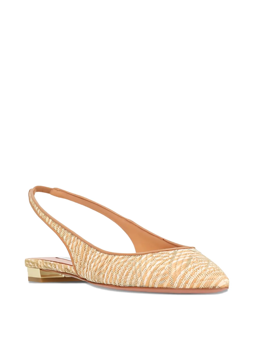 Aquazzura Purist slingback woven flat pumps Neutrals