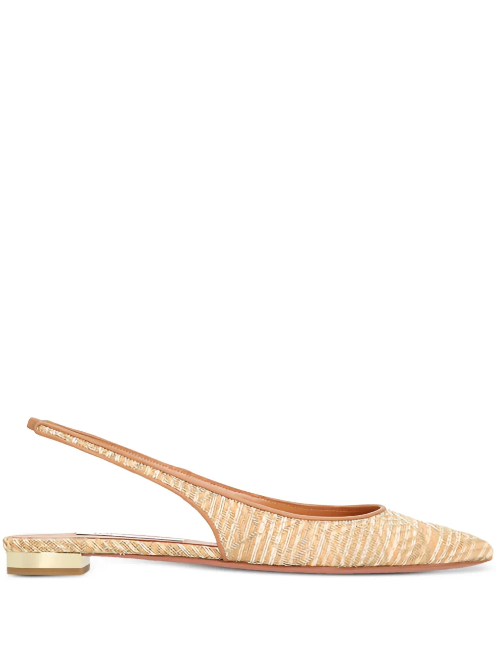 Aquazzura Purist slingback woven flat pumps Neutrals