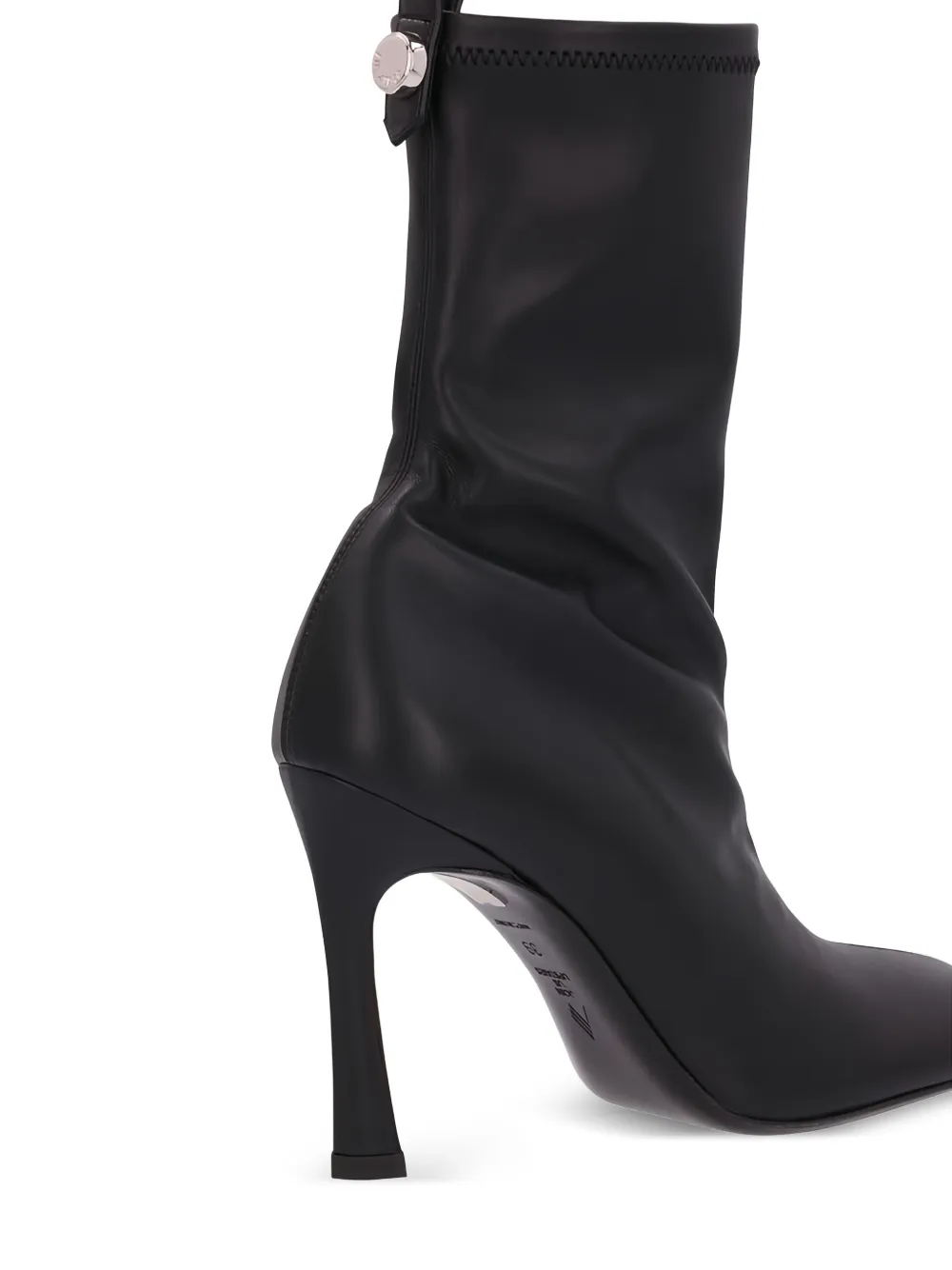 The Attico 95mm leather sock boots Black