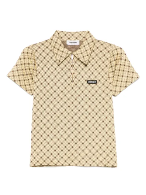 Miu Miu checked polo top