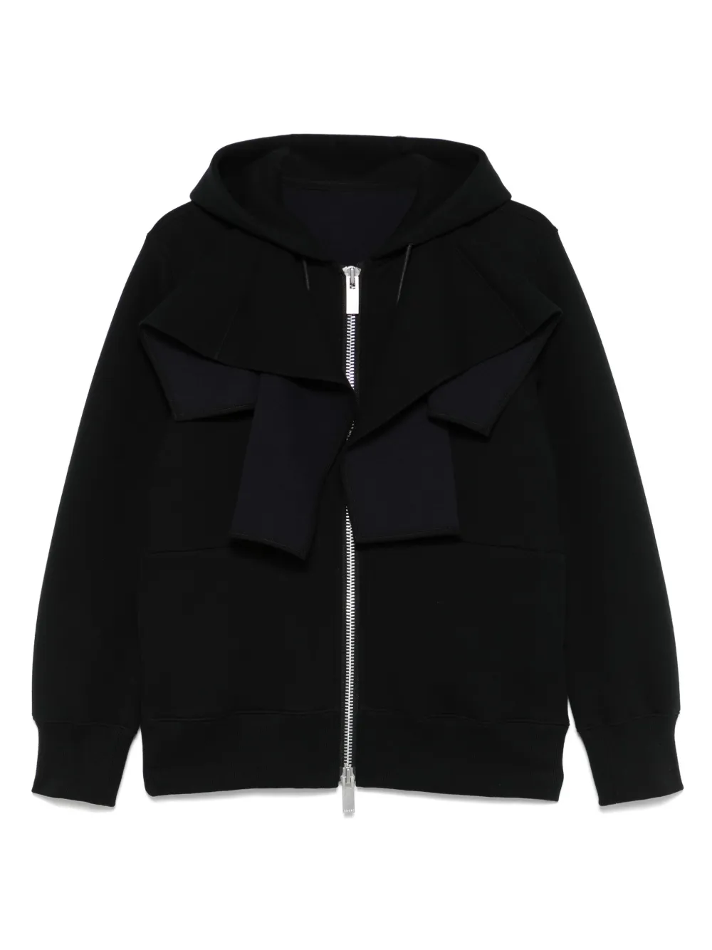 Sacai Jersey hoodie Zwart