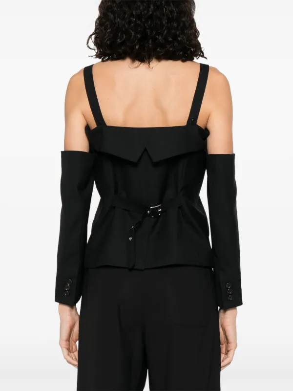 【美品】noir kei ninomiya 25FW オフショルダージャケット Noir Kei Ninomiya オフショルダー トップ | ブラック | FARFETCH JP