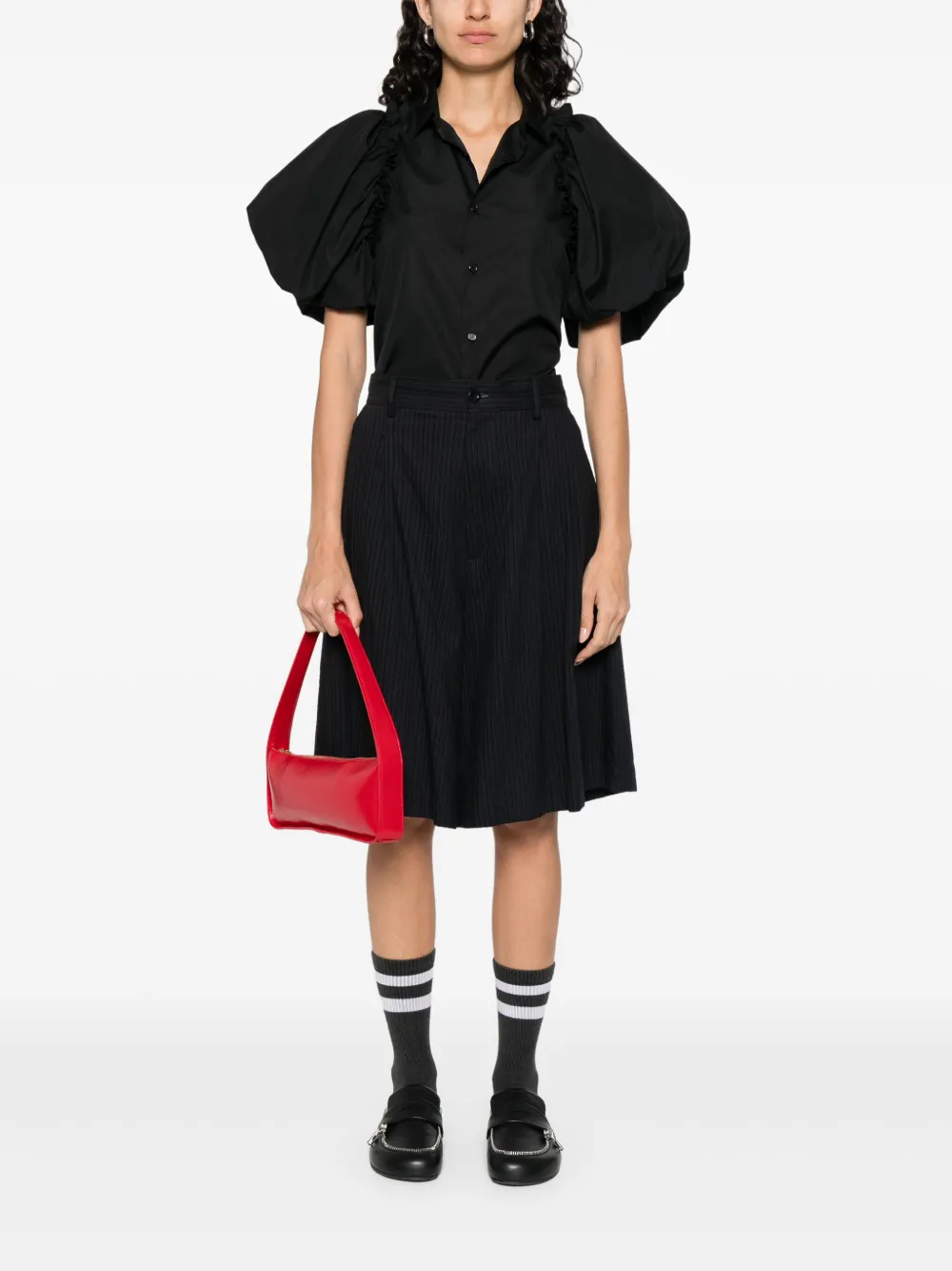 Noir Kei Ninomiya Blouse met pofmouwen - Zwart