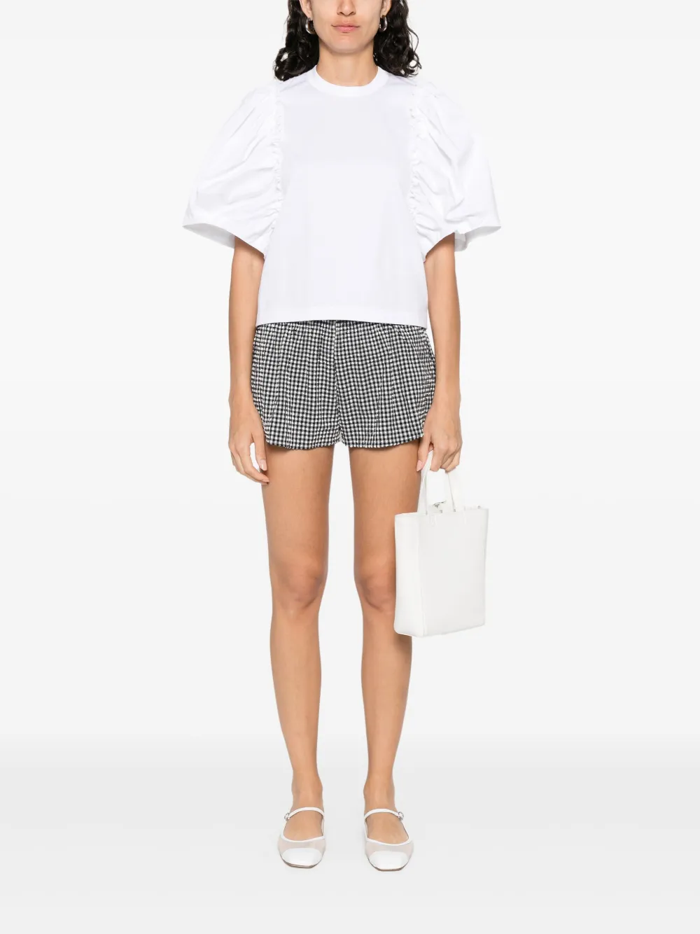 Noir Kei Ninomiya T-shirt met pofmouwen Wit