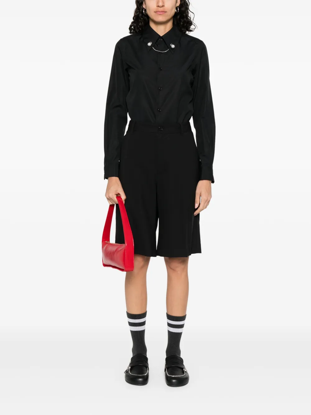 Noir Kei Ninomiya Katoenen shirt - Zwart