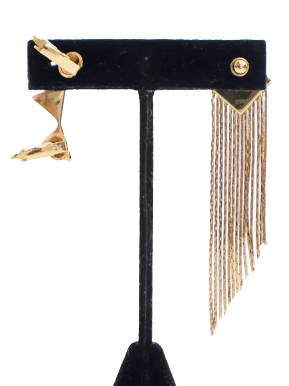 Fendi Pre-Owned aretes bañados en oro con cierre a presión en la parte posterior y diseño asimétrico del siglo XX | Image 2