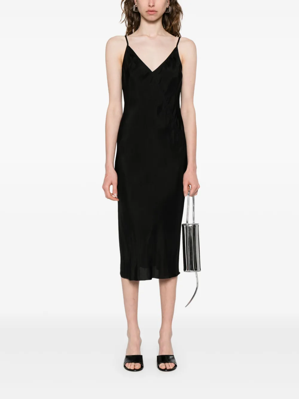 Rick Owens Slip-style midi-jurk - Zwart