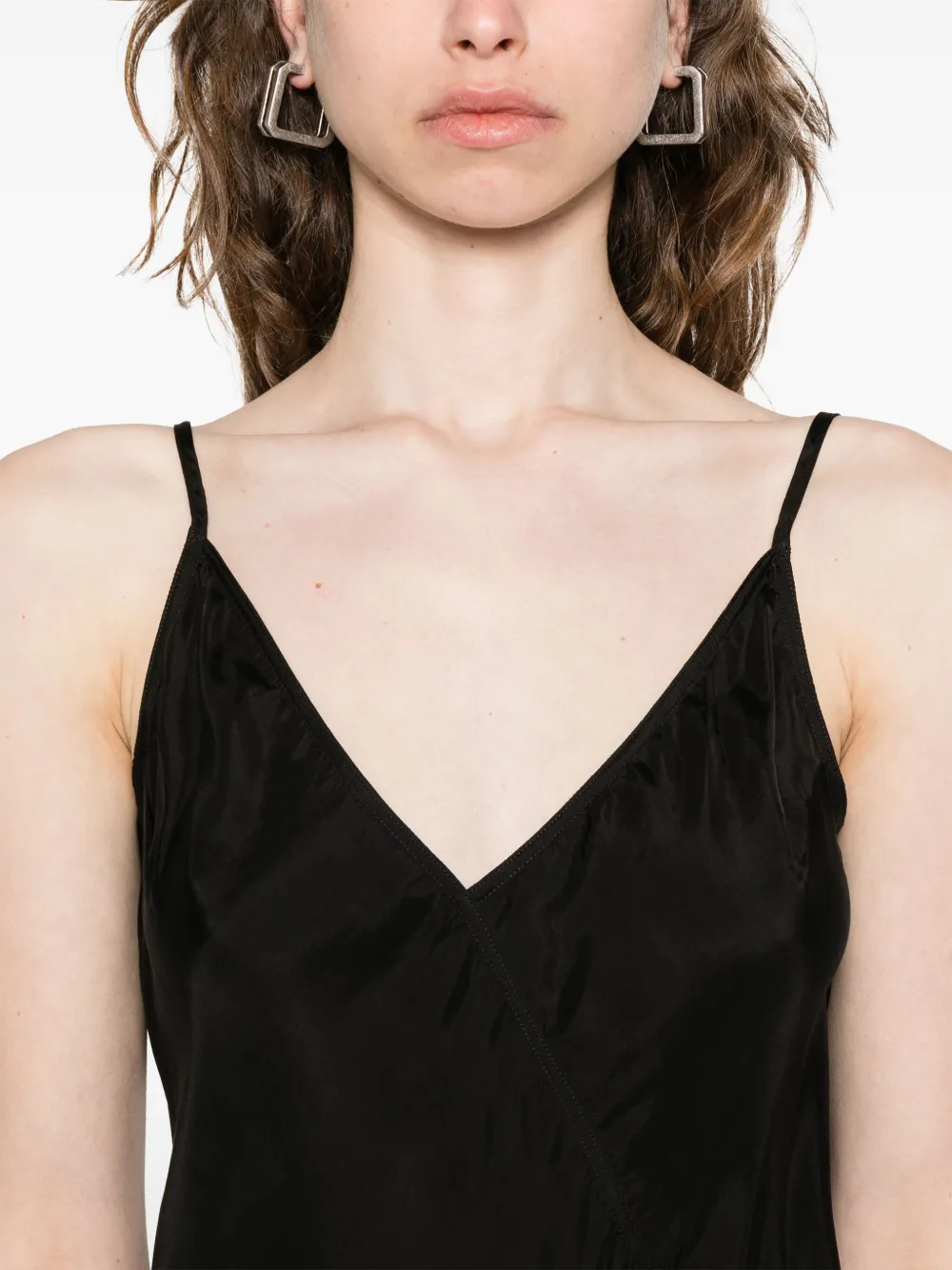 Rick Owens Slip-style midi-jurk Zwart