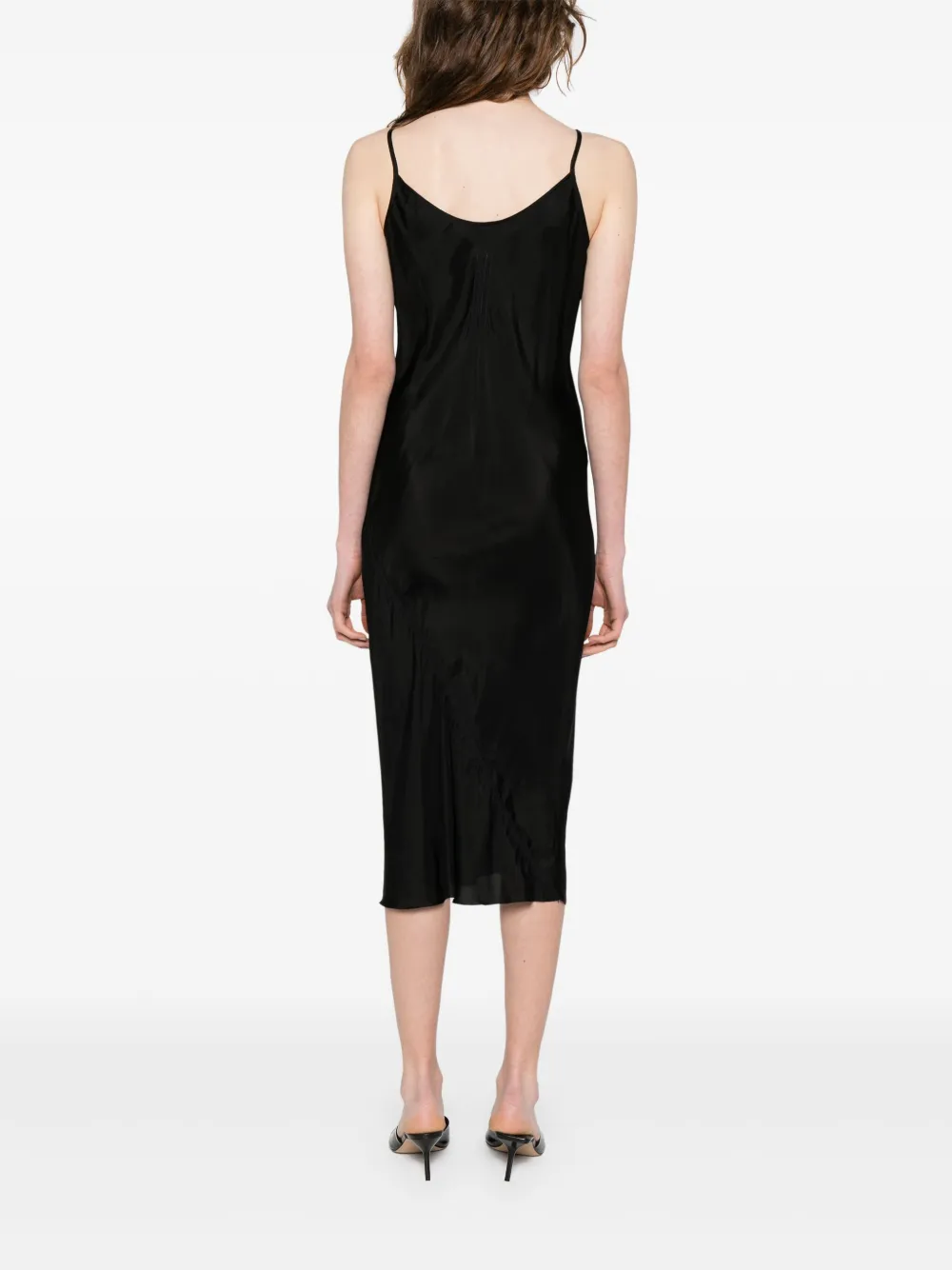 Rick Owens Slip-style midi-jurk Zwart