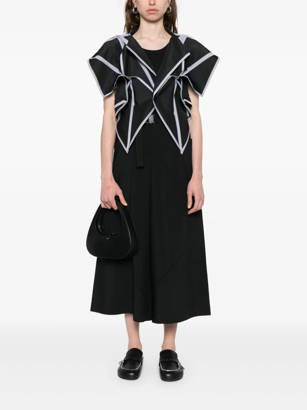 132 5. Issey Miyake Edge Bottoms broek - Zwart