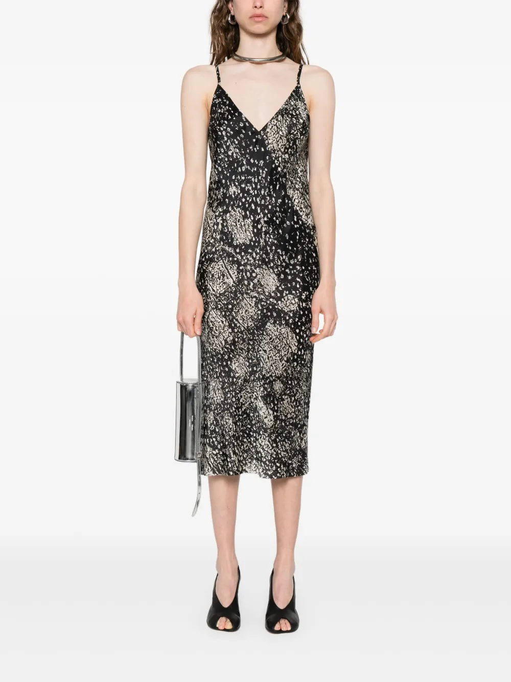 Rick Owens Onderjurk met wolfprint - Zwart